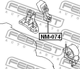Подушка двигателя задняя FEBEST NM074