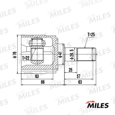 ШРУС внутренний правый Miles GA12065