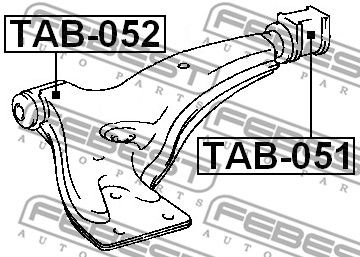 Сайлентблок рычага переднего задний FEBEST TAB051