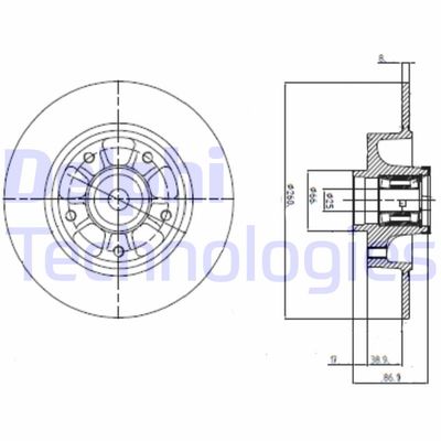 Диск тормозной DELPHI BG9112RS