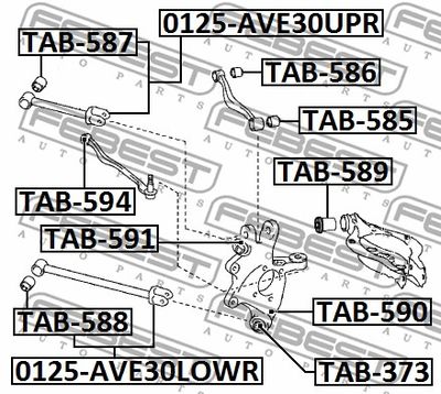 Сайлентблок задней цапфы верхний FEBEST TAB591