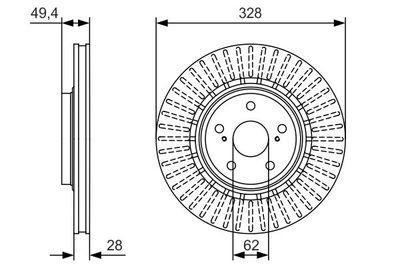 Диск тормозной передний BOSCH 0986479T00