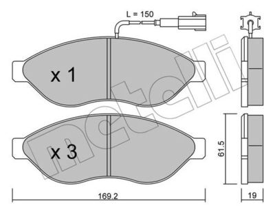 Комплект колодок для дискового тормоза METELLI 2207080