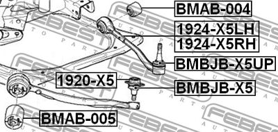 Сайлентблок нижнего переднего рычага FEBEST BMAB005