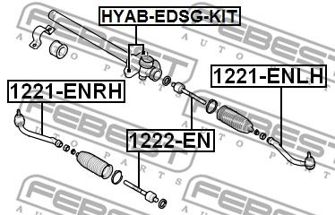 Сайлентблок рулевой рейки комплект FEBEST HYABEDSGKIT