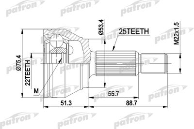 ШРУС наружный комплект PATRON PCV1432