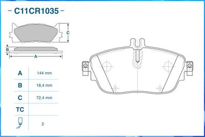 Колодки тормозные передние CWORKS C11CR1035