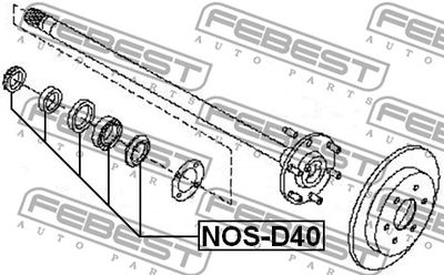 Ремкомплект задней полуоси FEBEST NOSD40