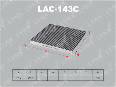 Фильтр салона угольный LYNXauto LAC143C