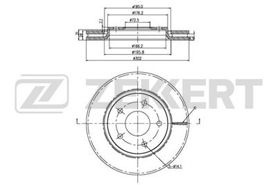 Диск тормозной передний Zekkert BS5505