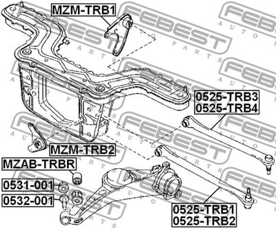 Тяга задняя верхняя правая FEBEST 0525TRB4