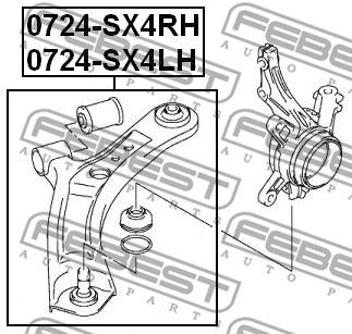 Рычаг передний левый FEBEST 0724SX4LH