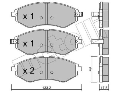 Комплект колодок для дискового тормоза METELLI 2205081