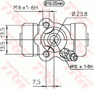Цилиндр тормозной рабочий TRW BWD267
