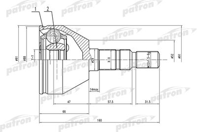 ШРУС наружный PATRON PCV1505