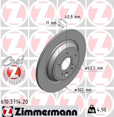 Диск тормозной ZIMMERMANN 610371420