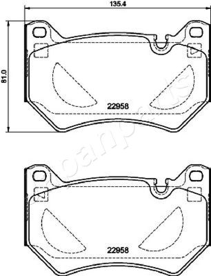 Колодки тормозные передние JAPANPARTS PA0962AF