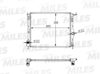 Радиатор охлаждения двигателя Miles ACRB004