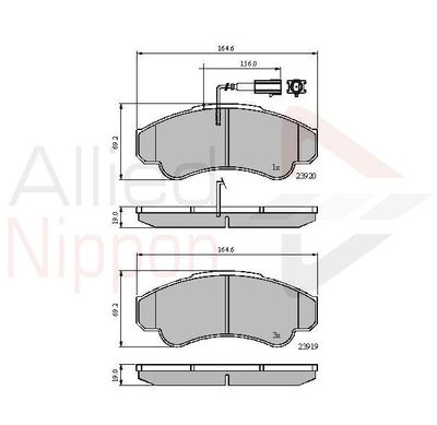Колодки тормозные передние ALLIED NIPPON ADB11041