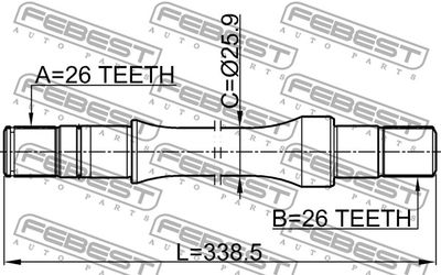 Полуось правая FEBEST 0712RH413