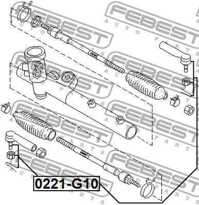 Наконечник рулевой FEBEST 0221G10