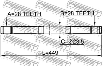 Полуось правая FEBEST 0312EK3RH