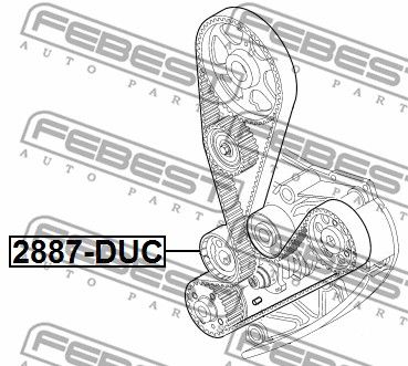 Ролик натяжителя ремня ГРМ FEBEST 2890DUC