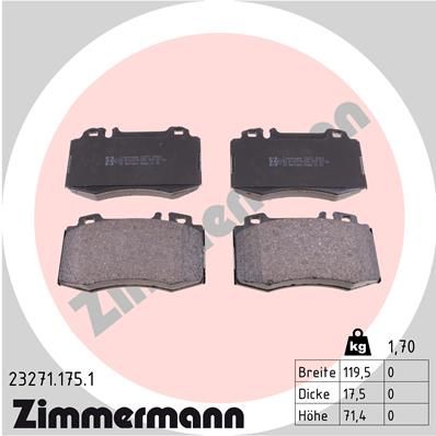 Колодки тормозные дисковые ZIMMERMANN 232711751