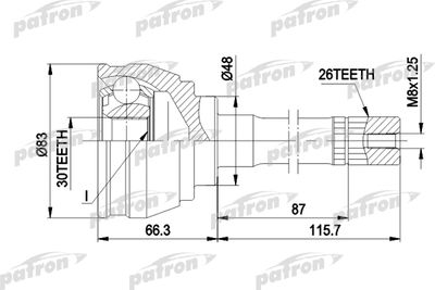 ШРУС наружный комплект PATRON PCV1540