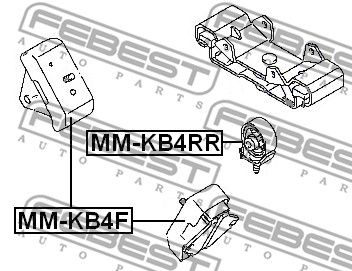 Подушка двигателя задняя FEBEST MMKB4RR