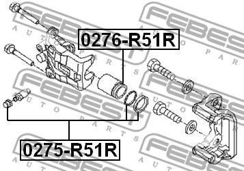 Ремкомплект суппорта заднего FEBEST 0275R51R