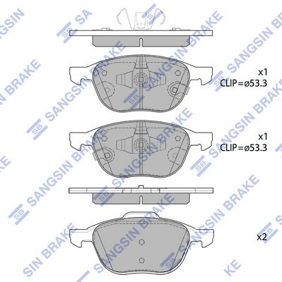 Колодки тормозные передние SANGSIN SP1712