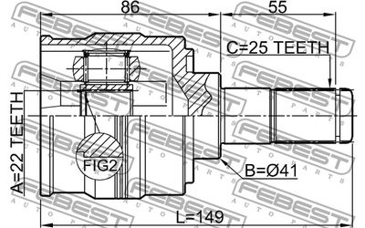 ШРУС внутренний левый FEBEST 1211SOL2WD