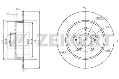 Диск тормозной задний Zekkert BS5875