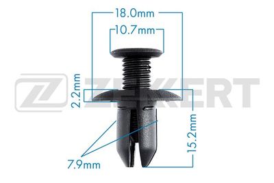 Клипса крепежная Zekkert BE2893