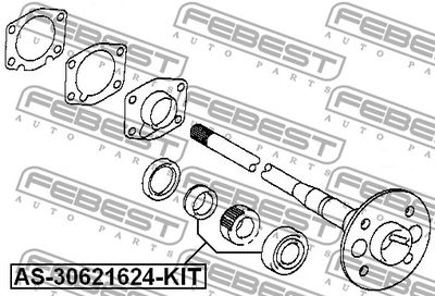 Подшипник задней полуоси комплект FEBEST AS30621624KIT