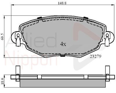 Колодки тормозные передние ALLIED NIPPON ADB01110