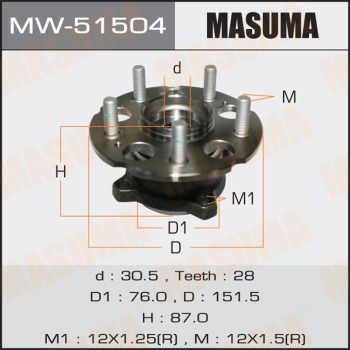 Ступица колеса с интегрированным подшипником Masuma MW51504