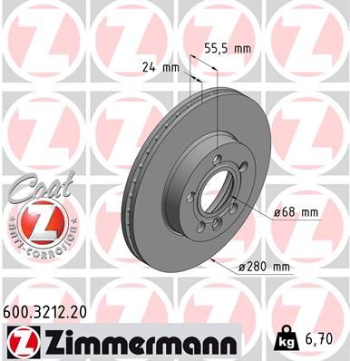 Диск тормозной ZIMMERMANN 600321220