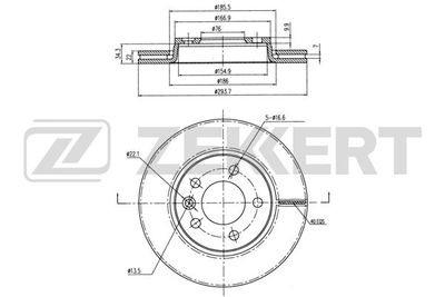 Диск тормозной задний Zekkert BS5356