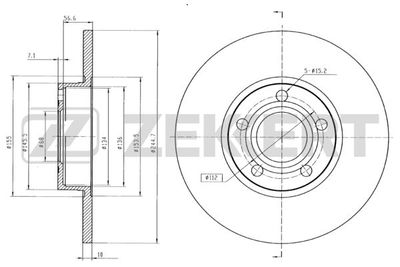 Диск тормозной задний Zekkert BS5080