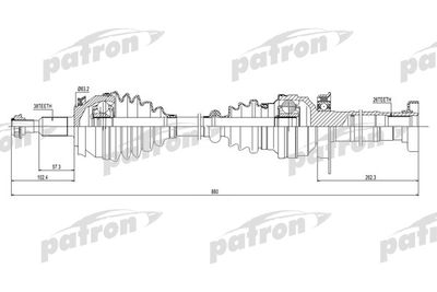 Полуось правая PATRON PDS0306