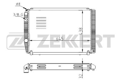 Радиатор охлаждения двигателя Zekkert MK1521