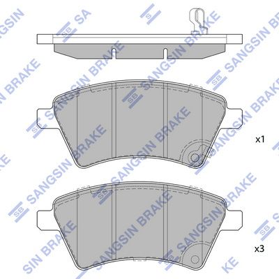 Колодки тормозные передние SANGSIN SP1751