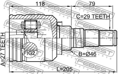 ШРУС внутренний левый FEBEST 0211CA33LH