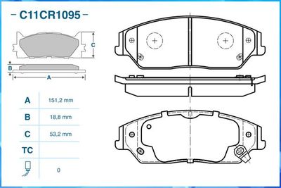 Колодки тормозные передние CWORKS C11CR1095