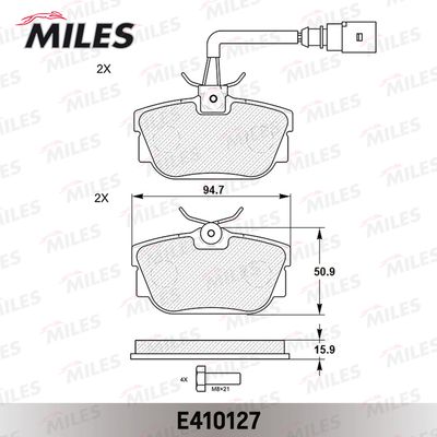 Колодки тормозные задние Miles E410127
