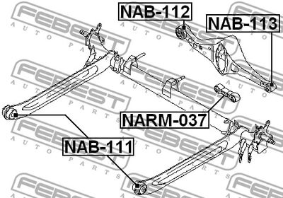 Сайлентблок рычага задней балки FEBEST NAB113