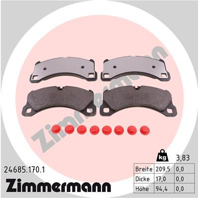 Колодки тормозные передние ZIMMERMANN 246851701