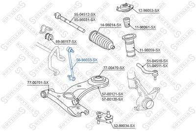 Тяга стабилизатора переднего STELLOX 5698033SX